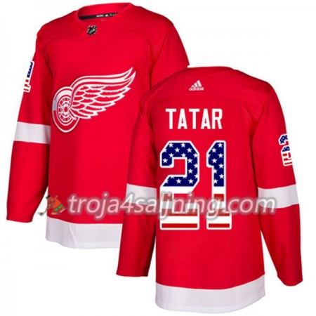 Detroit Red Wings tröja Tomas Tatar 21 Röd USA Flag Fashion 2017-2018 Adidas Authentic - NHL Tröjor Herr